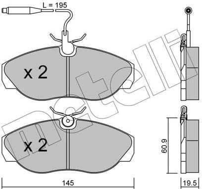 Brake Pad Set, disc brake 22-0154-0