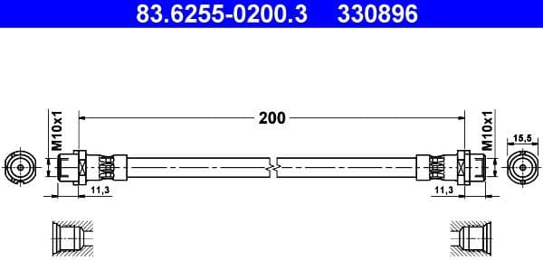 Brake Hose 83.6255-0200.3