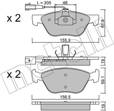 Brake Pad Set, disc brake 22-0083-0