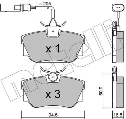 Brake Pad Set, disc brake 22-0346-1