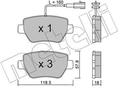 Brake Pad Set, disc brake 22-1204-0