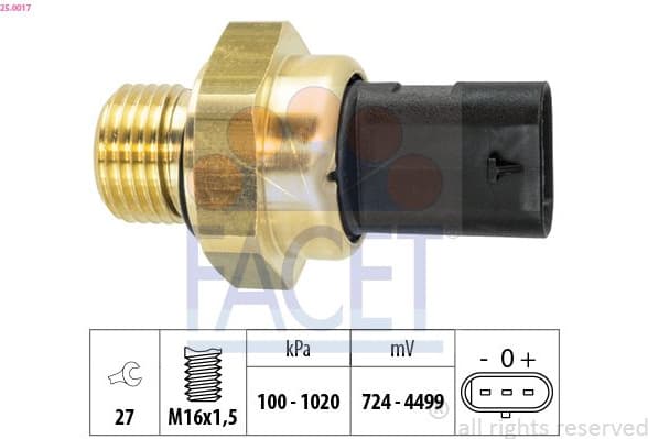 Sensor, oil pressure Made in Italy - OE Equivalent 25.0017