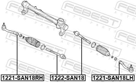 Inner Tie Rod 1222-SAN18 - image 2