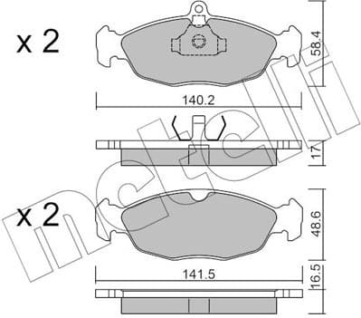 Brake Pad Set, disc brake 22-0077-0
