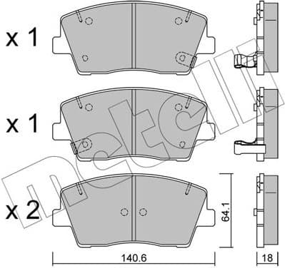 Brake Pad Set, disc brake 22-1168-0