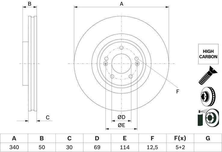 Brake Disc 0 986 479 G93 - image 2