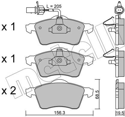 Brake Pad Set, disc brake 22-0263-1