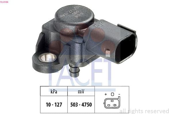 Air Pressure Sensor, altitude adaption Made in Italy - OE Equivalent 10.3106