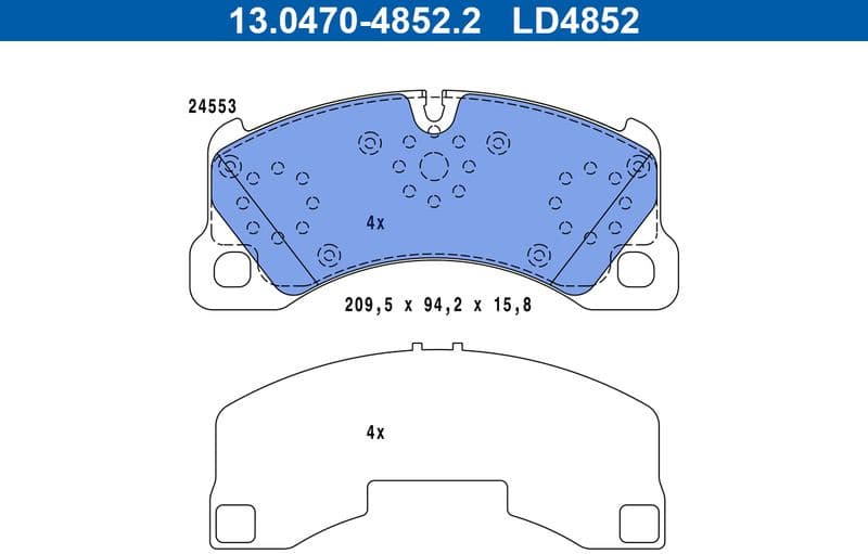 Brake Pad Set, disc brake ATE Ceramic 13.0470-4852.2
