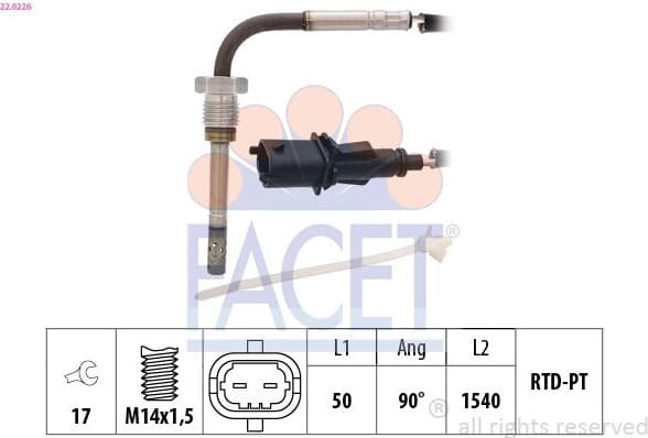 Sensor, exhaust gas temperature Made in Italy - OE Equivalent 22.0226