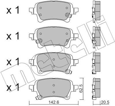 Brake Pad Set, disc brake 22-1376-0