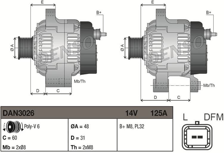 Alternator DAN3026 - image 3