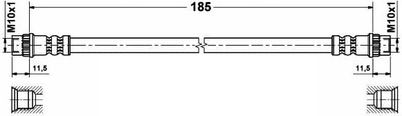 Brake hose rear PU21.159