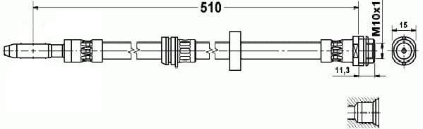 Brake hose front AU21.159