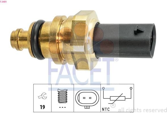 Sensor, coolant temperature Made in Italy - OE Equivalent 7.3401
