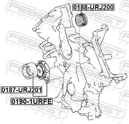 Belt Tensioner, V-ribbed belt 0190-1URFE - image 2