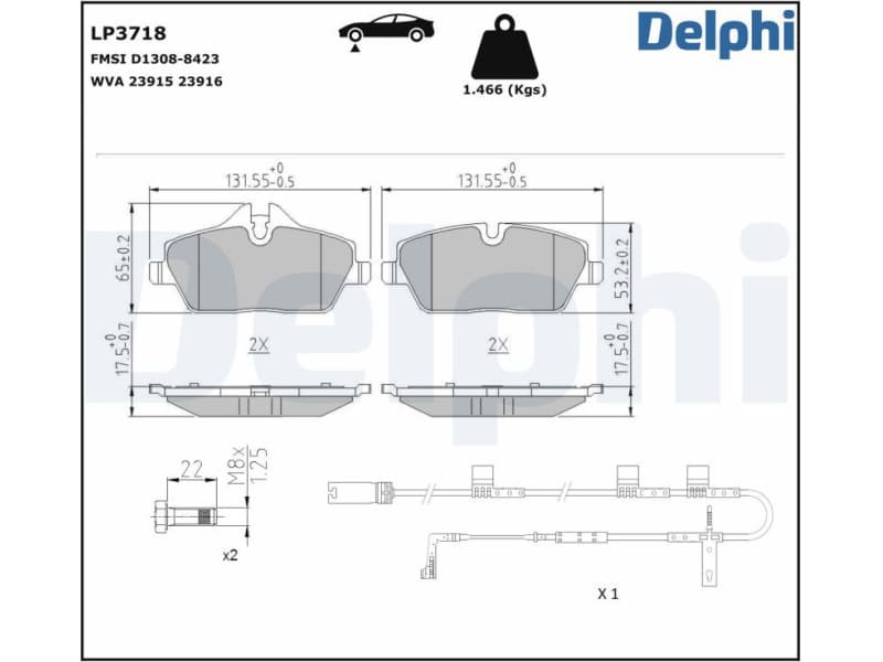 Brake Pad Set, disc brake LP3718