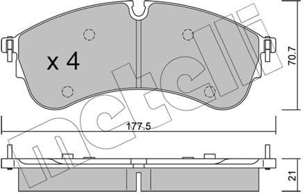 Brake Pad Set, disc brake 22-1174-0