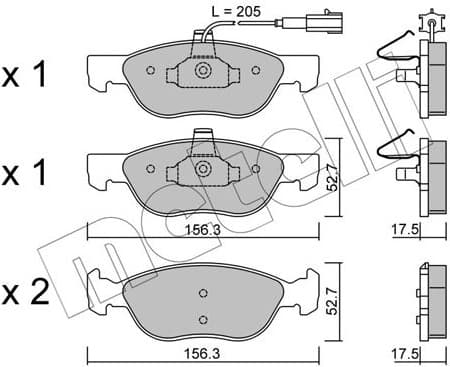 Brake Pad Set, disc brake 22-0082-0