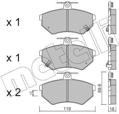 Brake Pad Set, disc brake 22-0050-5