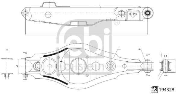 Control/Trailing Arm, wheel suspension 194328