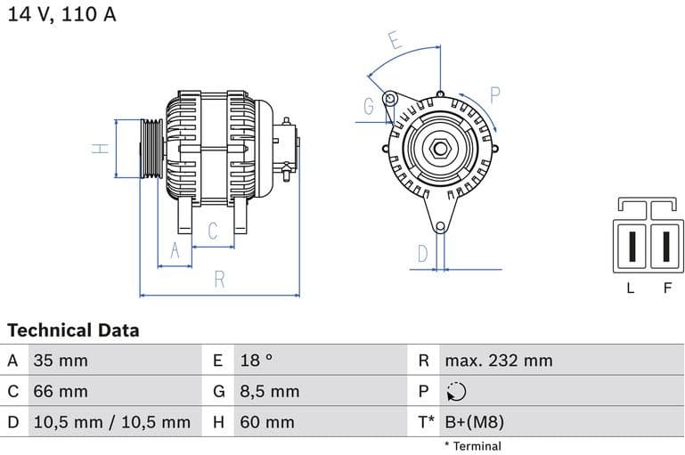 Alternator 0986048301 - image 3