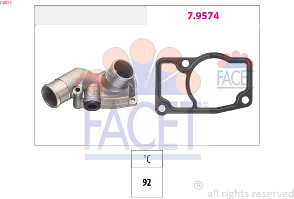 Thermostat, coolant Made in Italy - OE Equivalent 7.8832