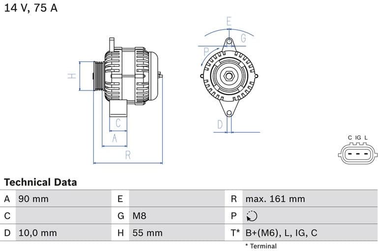 Alternator 0986082900 - image 3