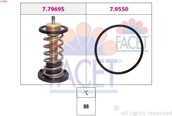 Thermostat, coolant Made in Italy - OE Equivalent 7.7969