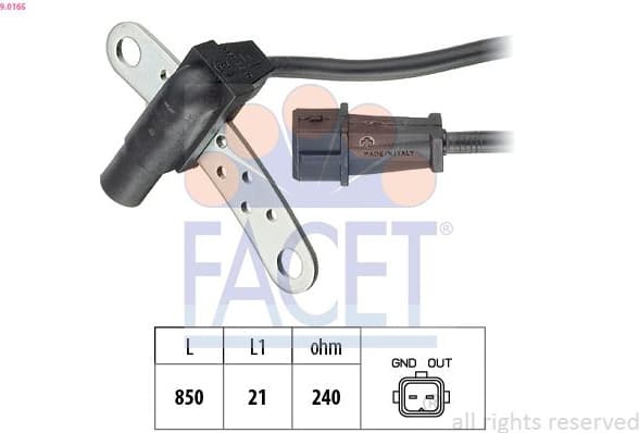Sensor, crankshaft pulse Made in Italy - OE Equivalent 9.0165