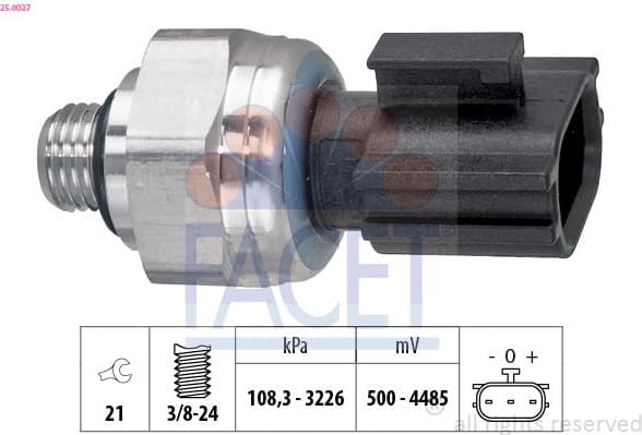 Pressure Switch, air conditioning OE Equivalent 25.0027