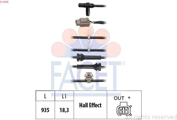 Sensor, wheel speed Made in Italy - OE Equivalent 21.0245