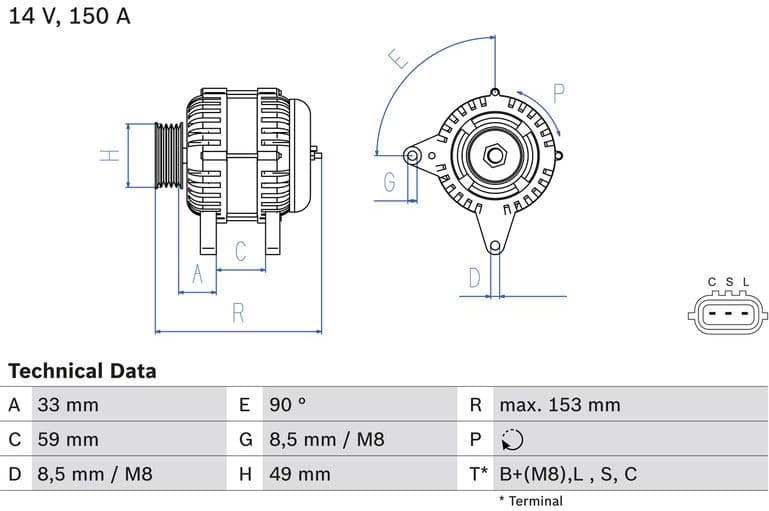 Alternator 0986083540 - image 3