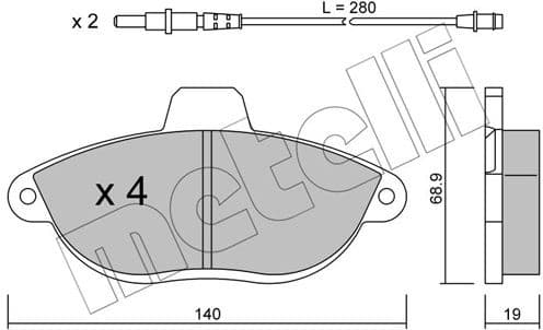 Brake Pad Set, disc brake 22-0105-0
