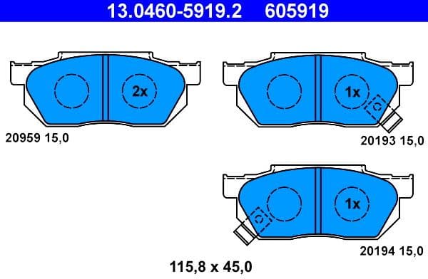 Brake Pad Set, disc brake 13.0460-5919.2