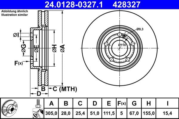 Brake discs kit rear, (2pcs), Top Quality 24.0128-0327.1