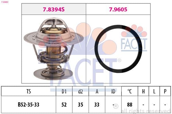 Thermostat, coolant Made in Italy - OE Equivalent 7.8483
