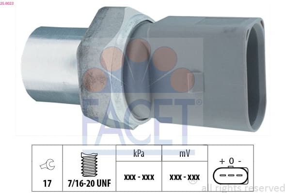 Pressure Switch, air conditioning OE Equivalent 25.0023