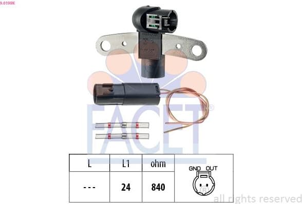 Sensor, crankshaft pulse Made in Italy - OE Equivalent 9.0199K