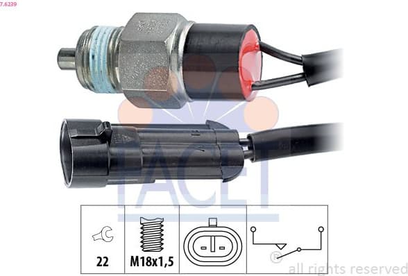 Switch, reverse light Made in Italy - OE Equivalent 7.6239