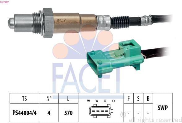 Oxygen Sensor Made in Italy - OE Equivalent 10.7597