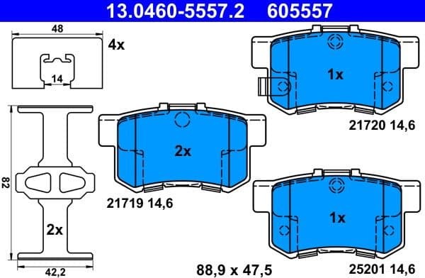 Brake Pad Set, disc brake 13.0460-5557.2