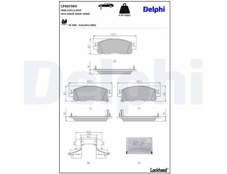Brake Pad Set, disc brake LP5075EV