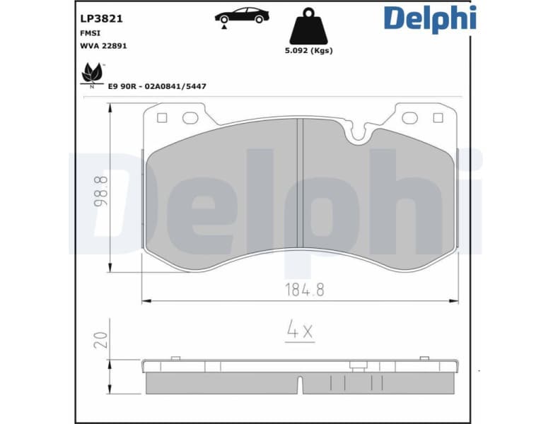 Brake Pad Set, disc brake LP3821