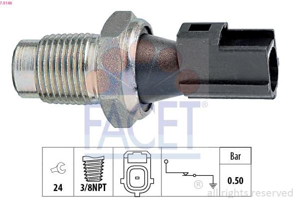 Oil Pressure Switch Made in Italy - OE Equivalent 7.0148