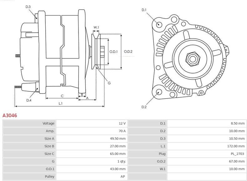 Alternator AS A3046 - image 6