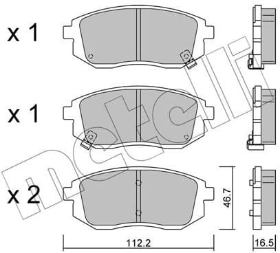 Brake Pad Set, disc brake 22-1353-0