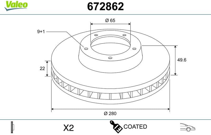 Brake Disc COATED 672862