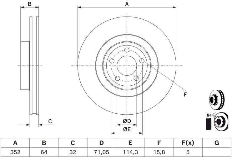 Brake Disc 0 986 479 J33