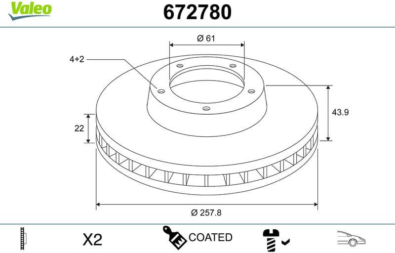Brake Disc COATED 672780